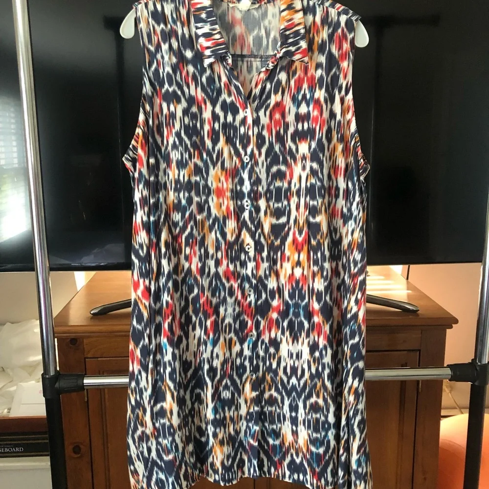 Beachlunchlounge sleeveless collar button down 
Flowy  dress - Picture 3 of 5